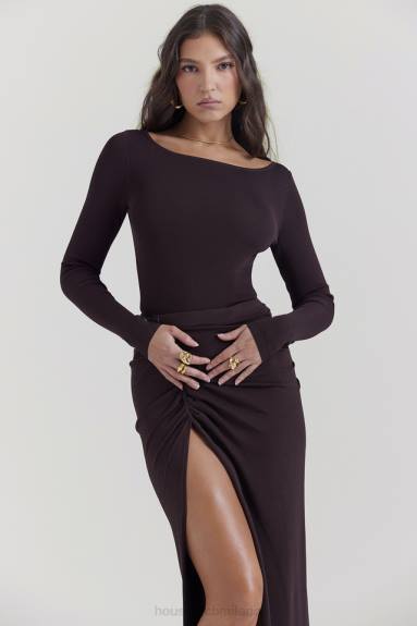 vestiario esso House of CB body inoe espresso con schiena scoperta X44T663