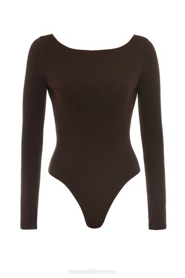 vestiario esso House of CB body inoe espresso con schiena scoperta X44T663