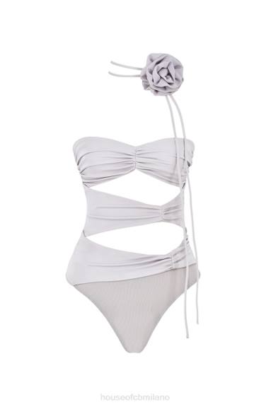 vestiario esso House of CB body joie con bordi floreali grigi X44T713