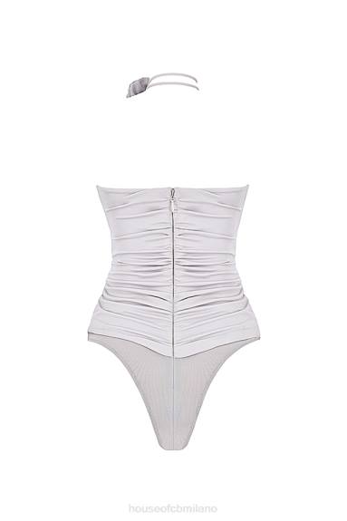 vestiario esso House of CB body joie con bordi floreali grigi X44T713