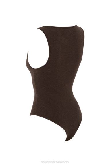 vestiario esso House of CB body karisa marrone con scollo a V X44T770