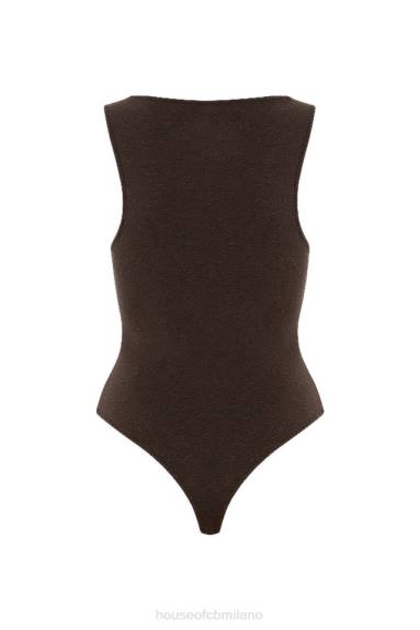 vestiario esso House of CB body karisa marrone con scollo a V X44T770