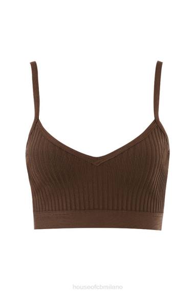 vestiario esso House of CB Bralette con fasciatura al cioccolato Evie X44T776