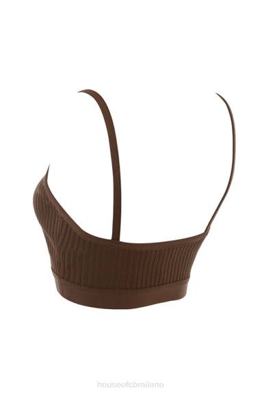 vestiario esso House of CB Bralette con fasciatura al cioccolato Evie X44T776