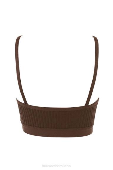 vestiario esso House of CB Bralette con fasciatura al cioccolato Evie X44T776