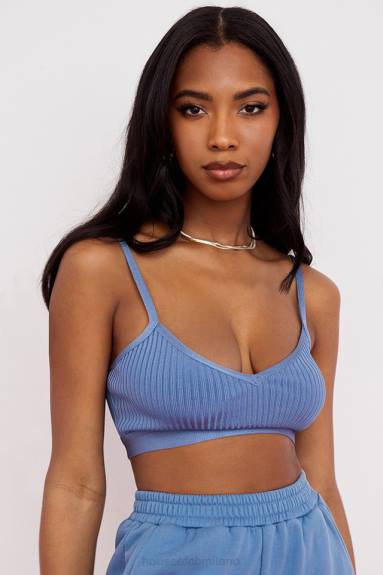 vestiario esso House of CB Bralette con fasciatura azzurra Evie X44T759