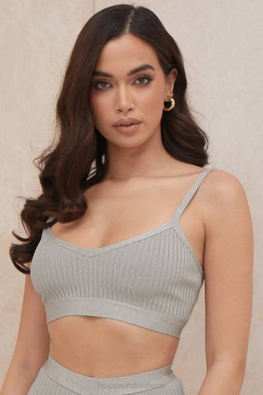 vestiario esso House of CB Bralette con fasciatura grigio mélange Evie X44T1057