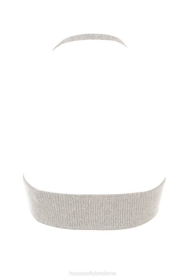 vestiario esso House of CB Bralette in maglia a coste color farina d'avena Jolene X44T731
