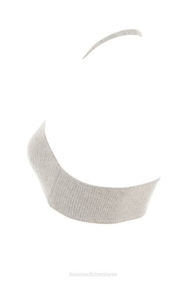 vestiario esso House of CB Bralette in maglia a coste color farina d'avena Jolene X44T731