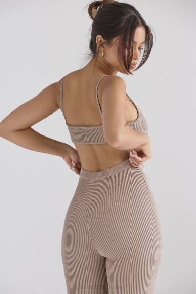vestiario esso House of CB bralette in maglia a coste color talpa mischa X44T691