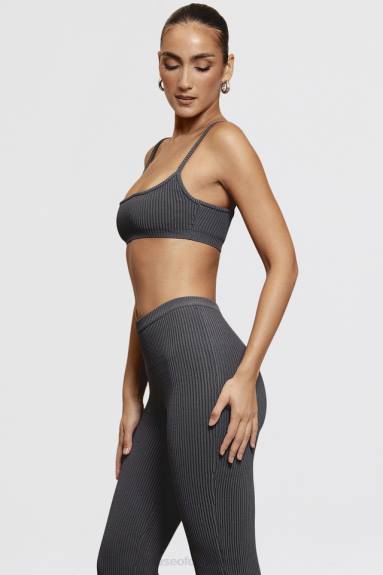 vestiario esso House of CB bralette in maglia a coste grigio scuro mischa X44T703
