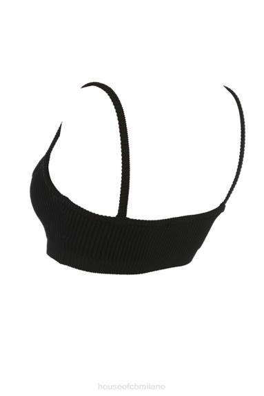vestiario esso House of CB bralette in maglia a coste nera mischa X44T690
