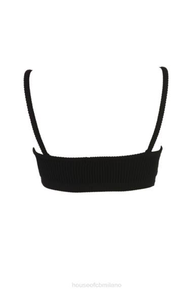 vestiario esso House of CB bralette in maglia a coste nera mischa X44T690