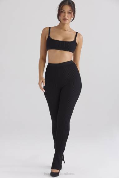 vestiario esso House of CB bralette in maglia a coste nera mischa X44T690