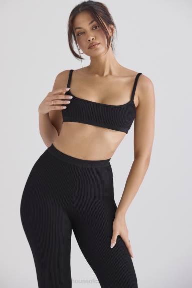 vestiario esso House of CB bralette in maglia a coste nera mischa X44T690