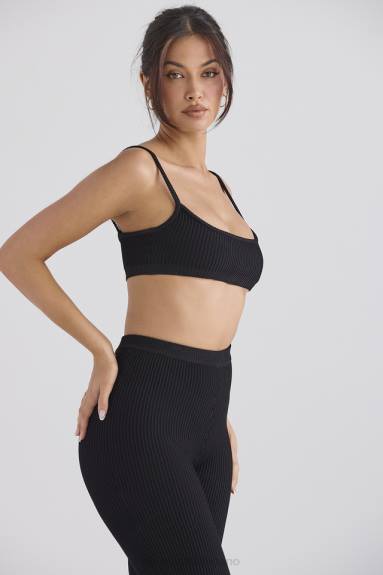 vestiario esso House of CB bralette in maglia a coste nera mischa X44T690