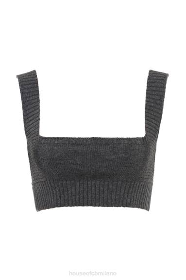 vestiario esso House of CB bralette sia in misto cashmere color carbone X44T647