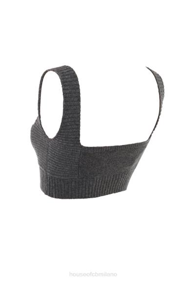 vestiario esso House of CB bralette sia in misto cashmere color carbone X44T647