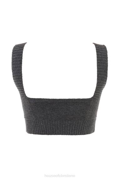 vestiario esso House of CB bralette sia in misto cashmere color carbone X44T647