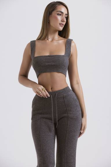 vestiario esso House of CB bralette sia in misto cashmere color carbone X44T647