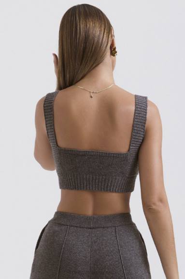 vestiario esso House of CB bralette sia in misto cashmere color carbone X44T647