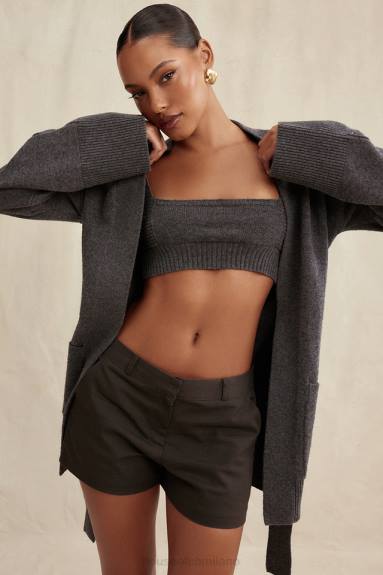 vestiario esso House of CB bralette sia in misto cashmere color carbone X44T647
