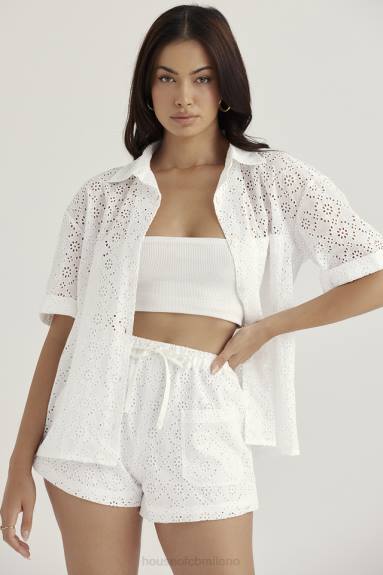 vestiario esso House of CB camicia carrie bianca in pizzo sangallo X44T715