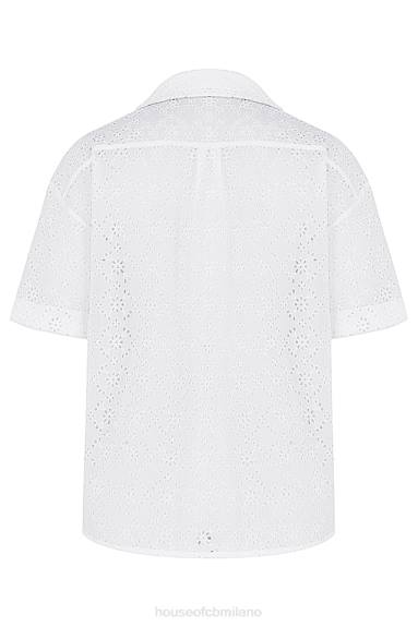 vestiario esso House of CB camicia carrie bianca in pizzo sangallo X44T715