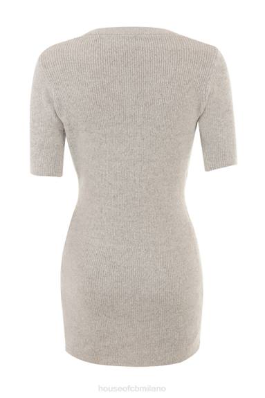 vestiario esso House of CB Cardigan in maglia a coste color avena opale X44T730