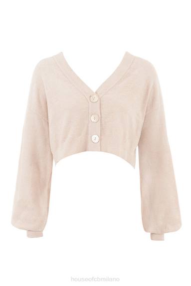 vestiario esso House of CB Cardigan squadrato corto color crema meryl X44T783