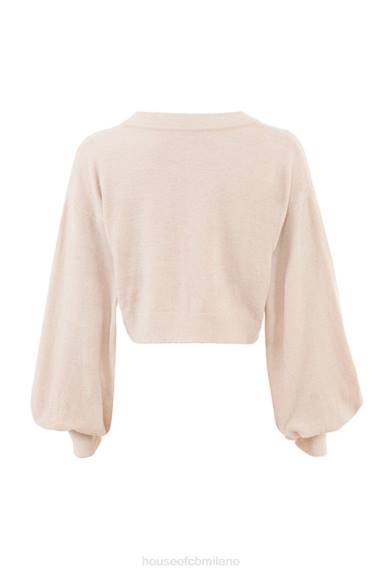 vestiario esso House of CB Cardigan squadrato corto color crema meryl X44T783