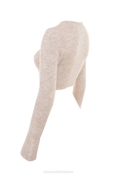 vestiario esso House of CB Lulie cardigan corto in morbida maglia di farina d'avena X44T733