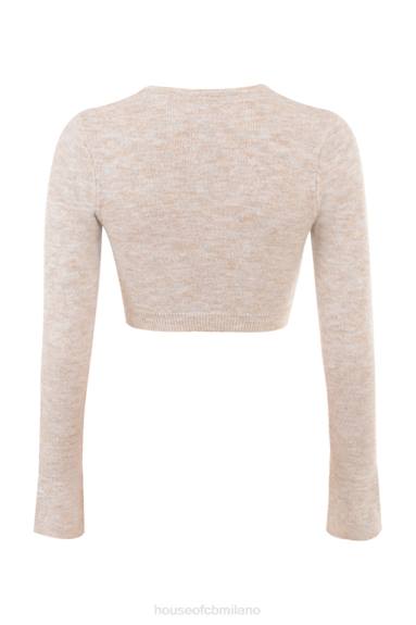 vestiario esso House of CB Lulie cardigan corto in morbida maglia di farina d'avena X44T733