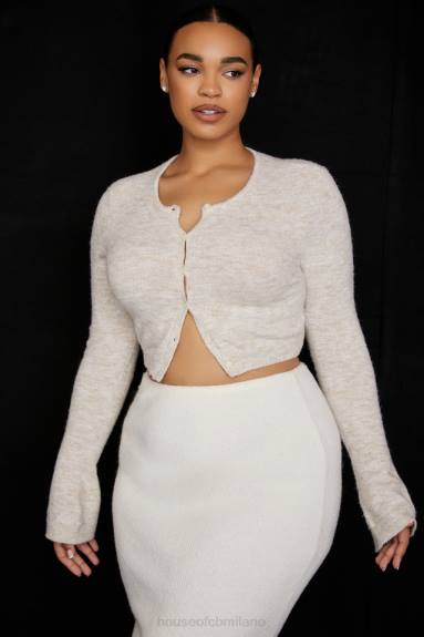 vestiario esso House of CB Lulie cardigan corto in morbida maglia di farina d'avena X44T733