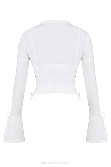vestiario esso House of CB Anissa top stringato bianco X44T10