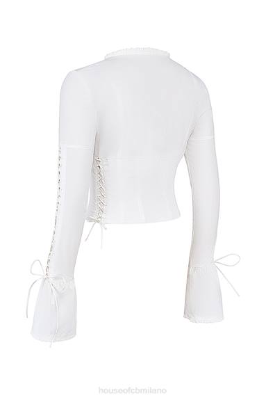 vestiario esso House of CB Anissa top stringato bianco X44T10