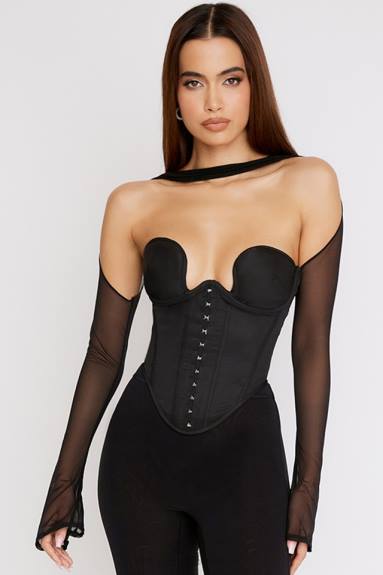 vestiario esso House of CB Mina corsetto strutturato nero X44T72