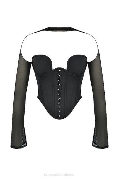 vestiario esso House of CB Mina corsetto strutturato nero X44T72