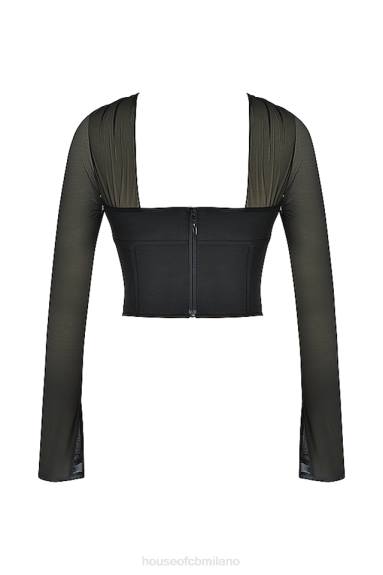 vestiario esso House of CB Mina corsetto strutturato nero X44T72