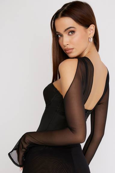 vestiario esso House of CB Mina corsetto strutturato nero X44T72