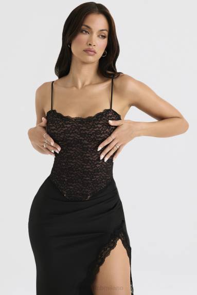 vestiario esso House of CB Romina corsetto in pizzo nero X44T39
