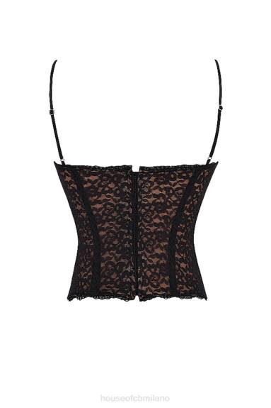 vestiario esso House of CB Romina corsetto in pizzo nero X44T39
