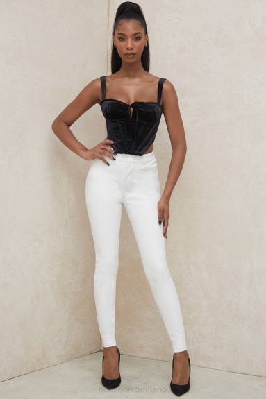 vestiario esso House of CB aayla top corsetto con coppe in velluto nero X44T99