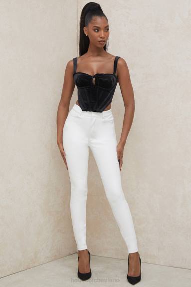 vestiario esso House of CB aayla top corsetto con coppe in velluto nero X44T99