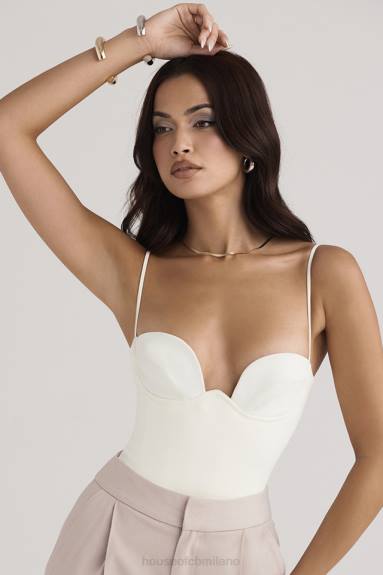 vestiario esso House of CB body con ferretto color avorio X44T55