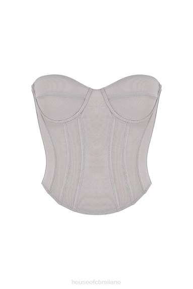 vestiario esso House of CB corsetto con ferretto demi grigio X44T51