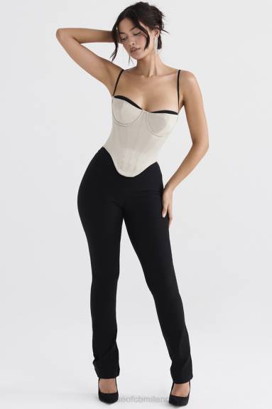 vestiario esso House of CB corsetto con ferretto in raso beige luette X44T30