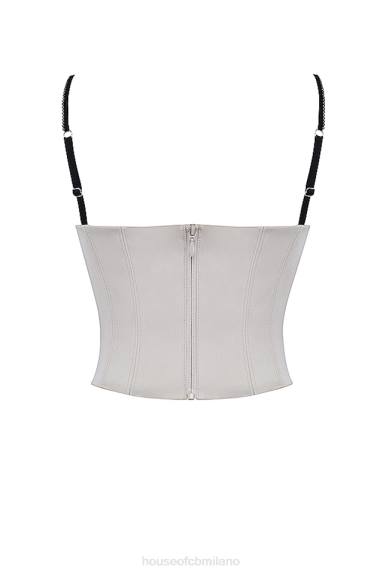 vestiario esso House of CB corsetto con ferretto in raso beige luette X44T30