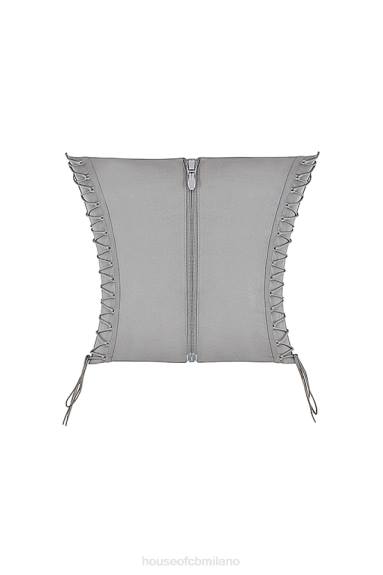 vestiario esso House of CB corsetto con lacci color fumo mirabelle X44T40