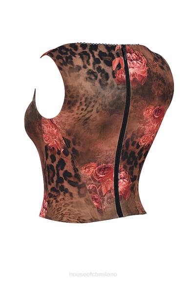 vestiario esso House of CB corsetto con stampa floreale kalina X44T29